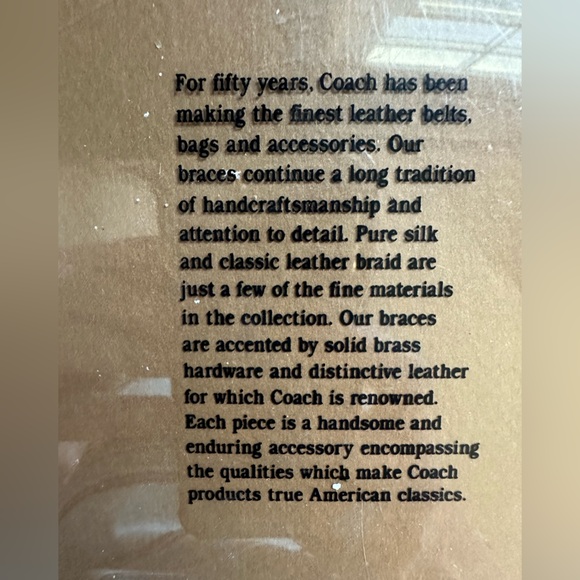 NWT and box Coach leather braided suspenders. - Picture 6 of 9